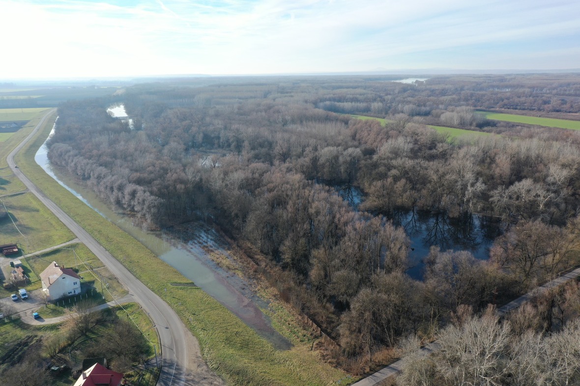drónfelvétel az árvízről